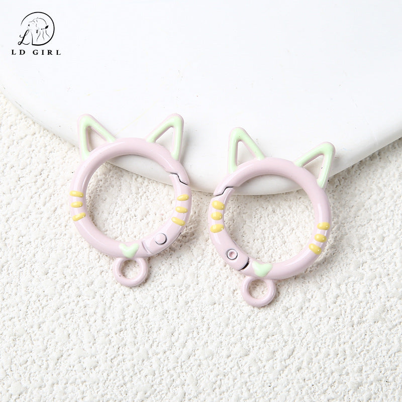 A cat special-shaped spring buckle, DIY handmade jewelry accessories