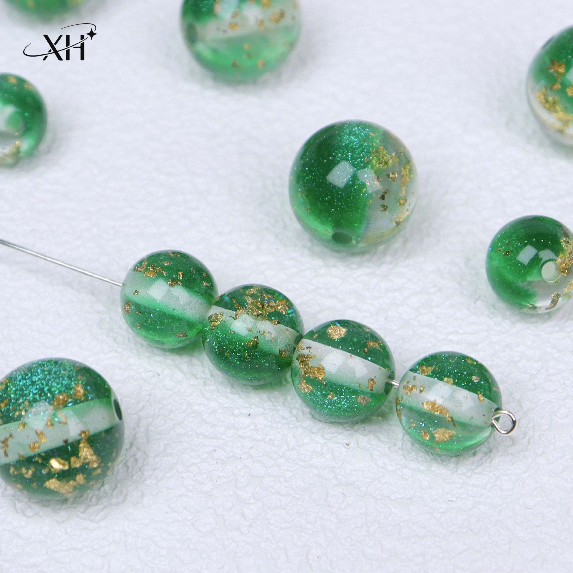 NO.22 Light Luxury Gold Flake Resin Beads 碧波流光
