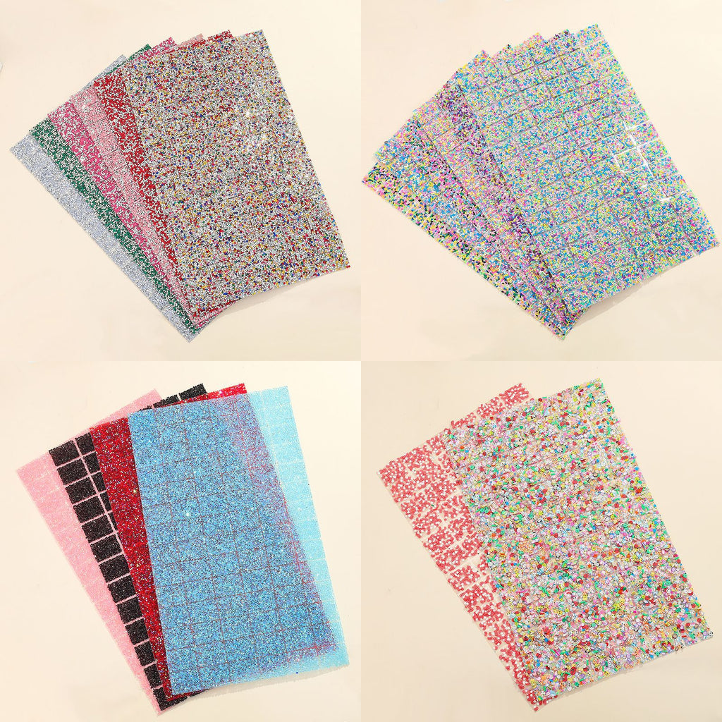 19-Type pointed bottom rhinestone with resin cylinder mixed double-sided rubber drill piece [whole piece 24 * 40cm small square 3 * 4cm]