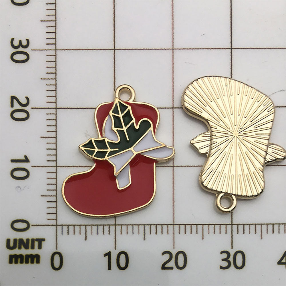 50 assorted gold plated enamel christmas charm