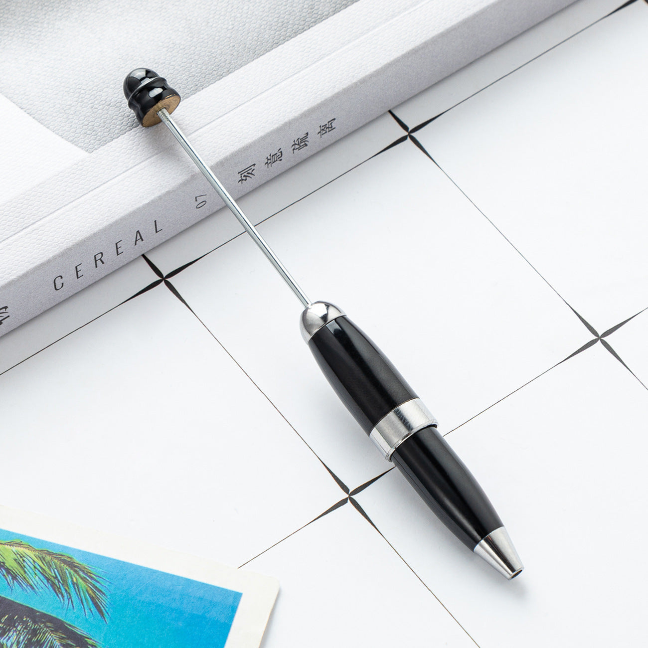 DIY beaded ballpoint pen, portable pocket pen, mini metal ballpoint pen 11.9 * 1.2cm