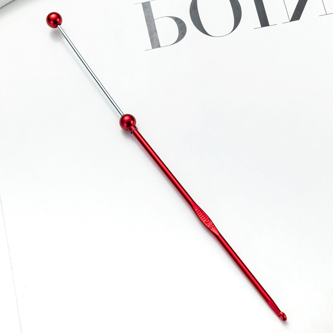 DIY beaded crochet needle, metal color aluminum crochet, sweater wool needle DIY hand-woven tool crochet