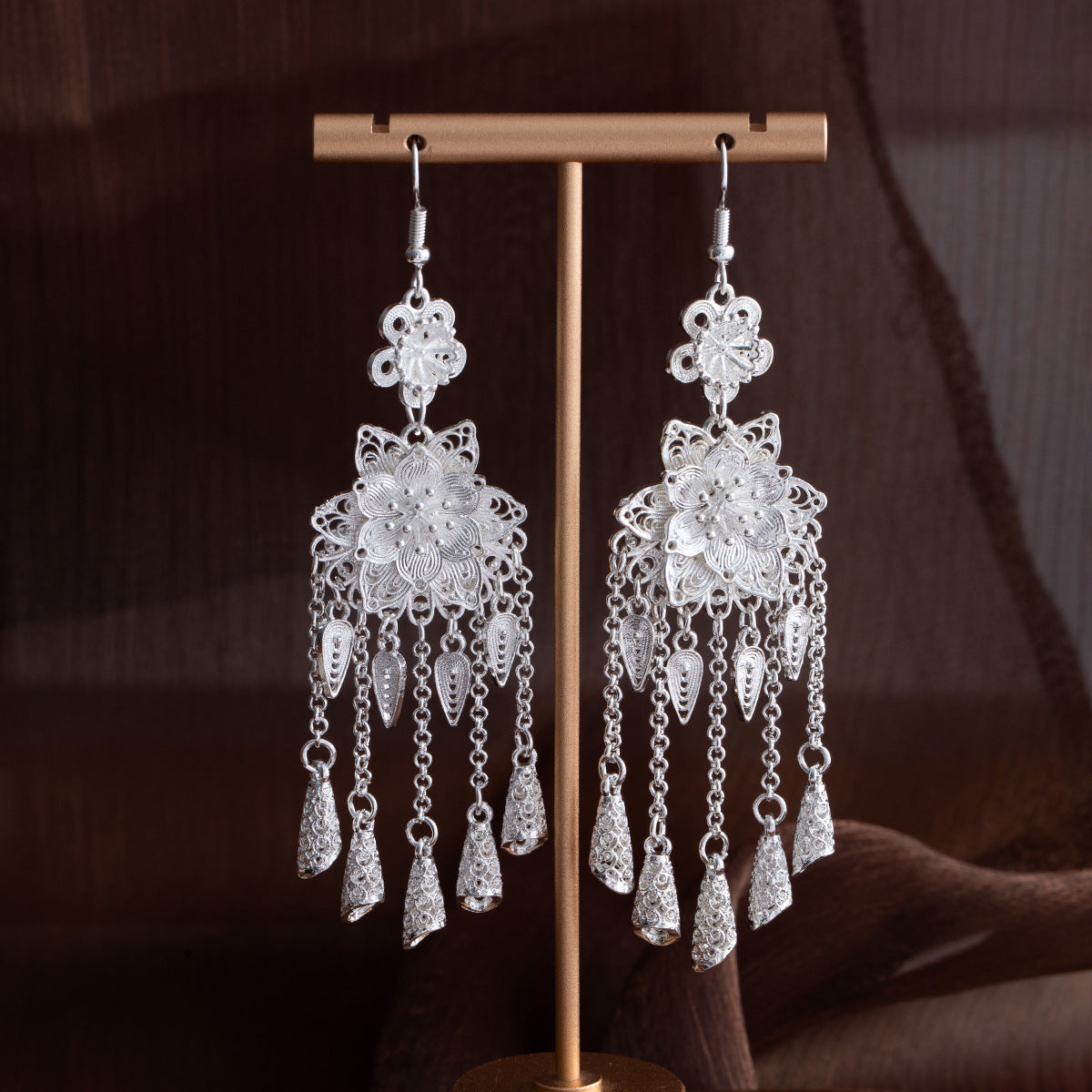E6,Miao silver earrings