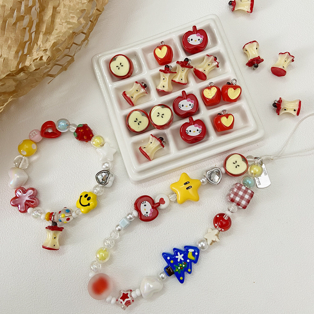 Ceramic/resin/apple pendant/DIY accessories【苹果乐园】