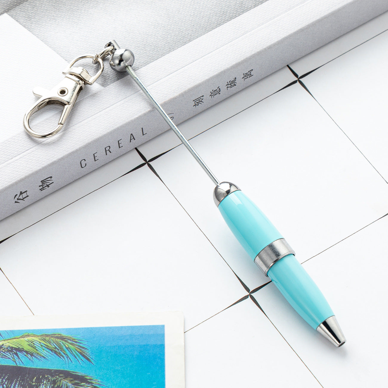 DIY beaded ballpoint pen, portable pocket pen, mini metal ballpoint pen 11.9 * 1.2cm