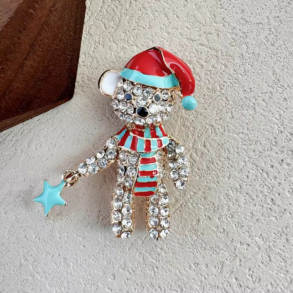 30-Type diamond-encrusted tulip, rose and other brooches