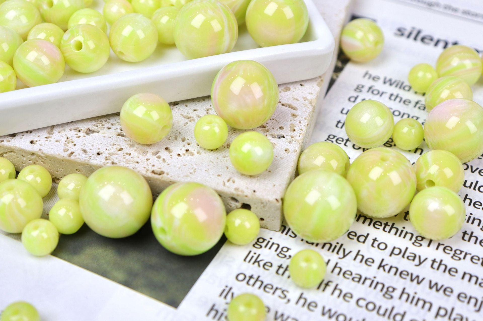 NO.25 Monet oil painting style vintage resin beads （莫奈油画风）朽木生花