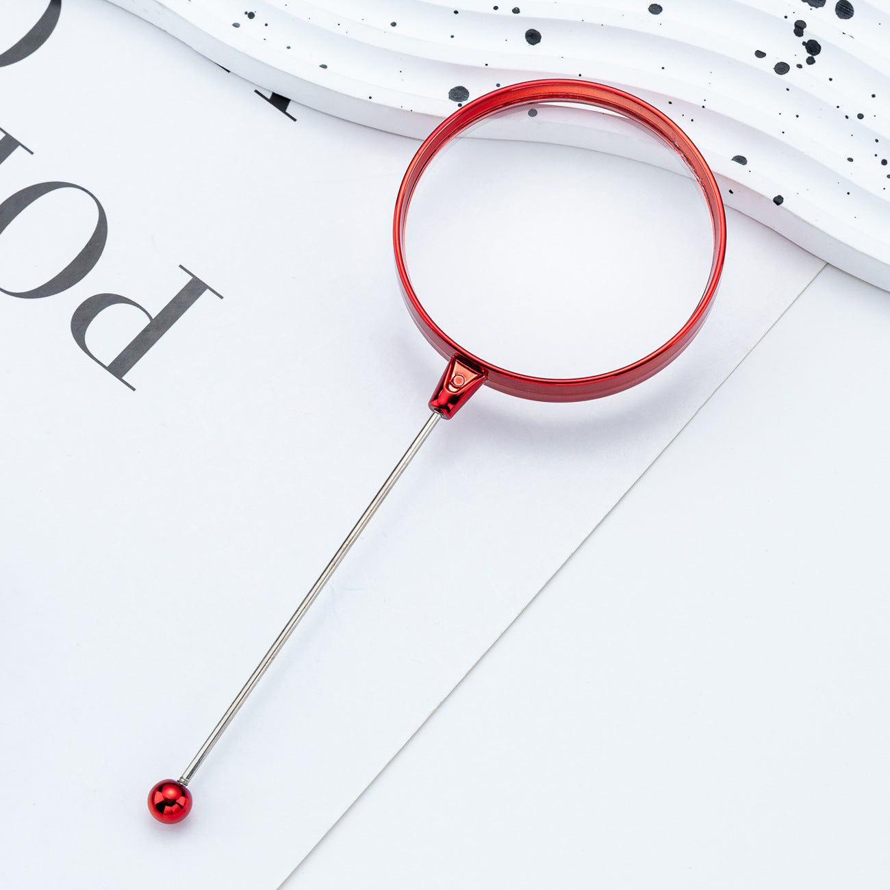 DIY beaded magnifying glass, reading and reading high definition handheld magnifying glass, children's scientific observation magnifying glass