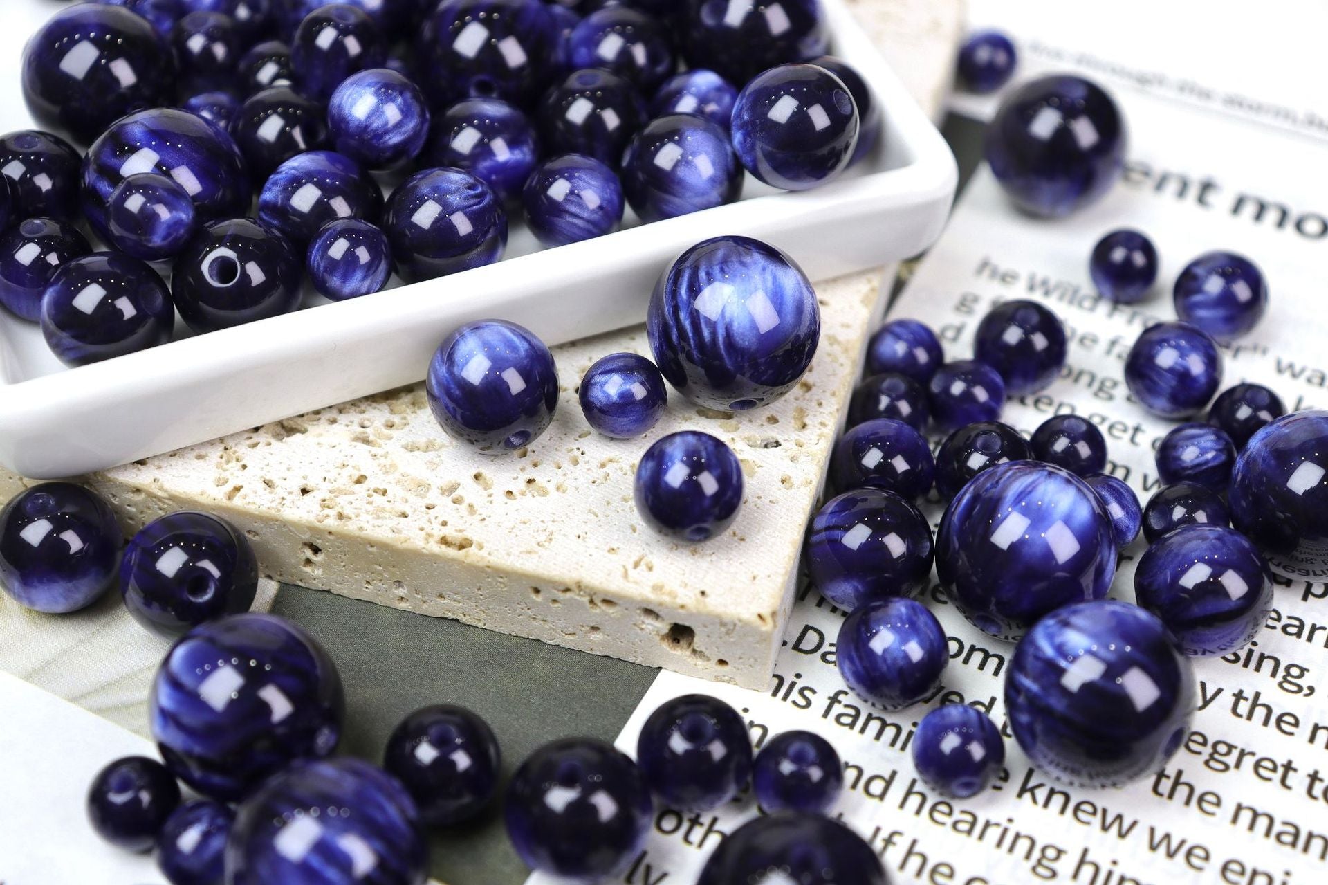 NO.25 Monet oil painting style vintage resin beads （莫奈油画风）朽木生花