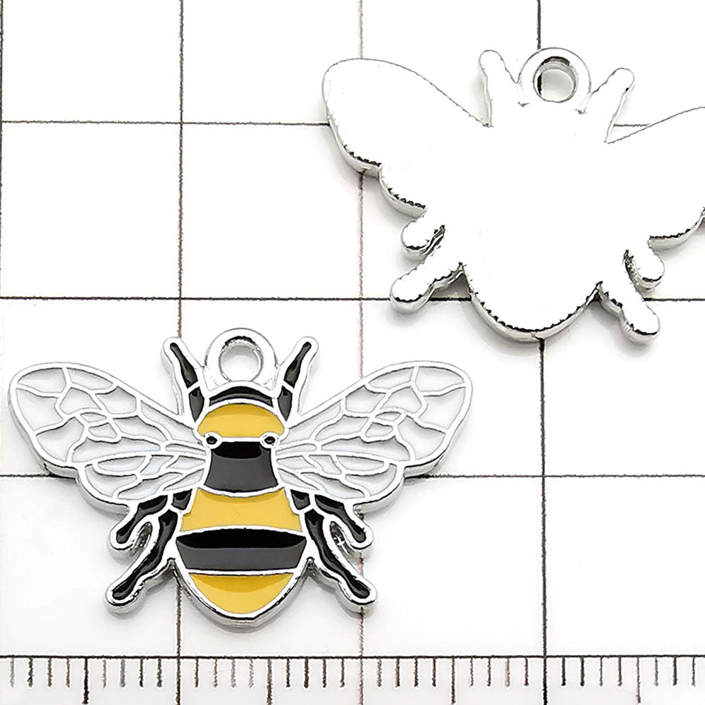 NO.23-3 Alloy bee series gold plated enamel charm