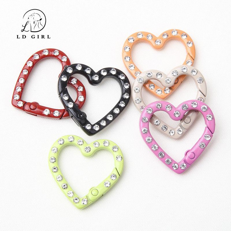 A25mm diamond set, love spring buckle, open ring, DIY jewelry accessories