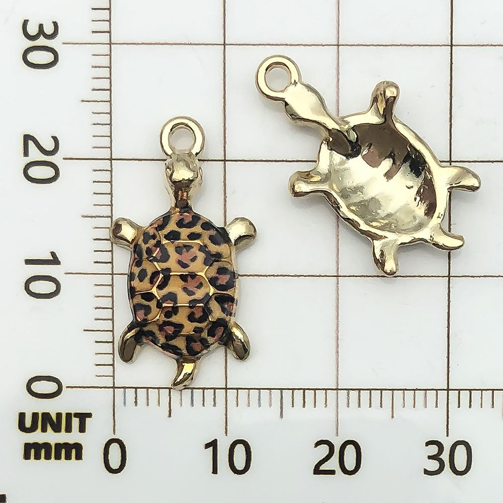 NO.18 Turtle gold plated enamel charm metal, alloy