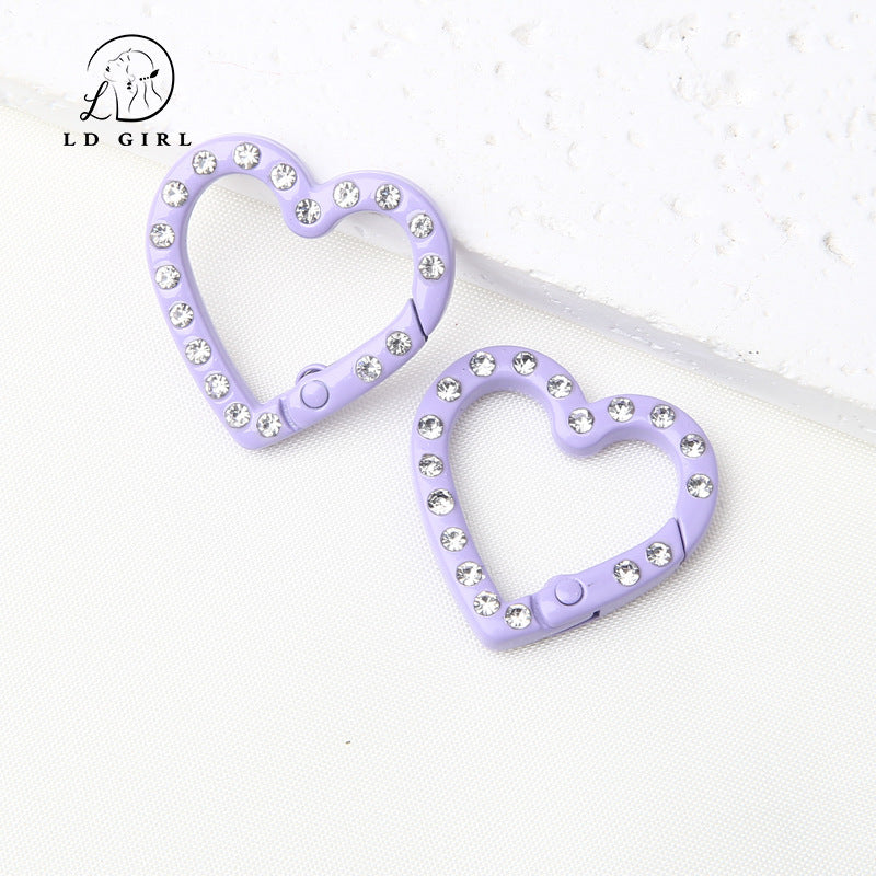 A25mm diamond set, love spring buckle, open ring, DIY jewelry accessories