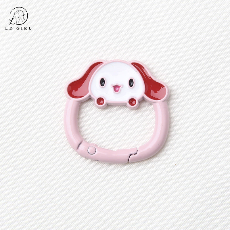 A big-eared dog spring buckle, open ring, dog spring ring, DIY mobile phone chain keychain.