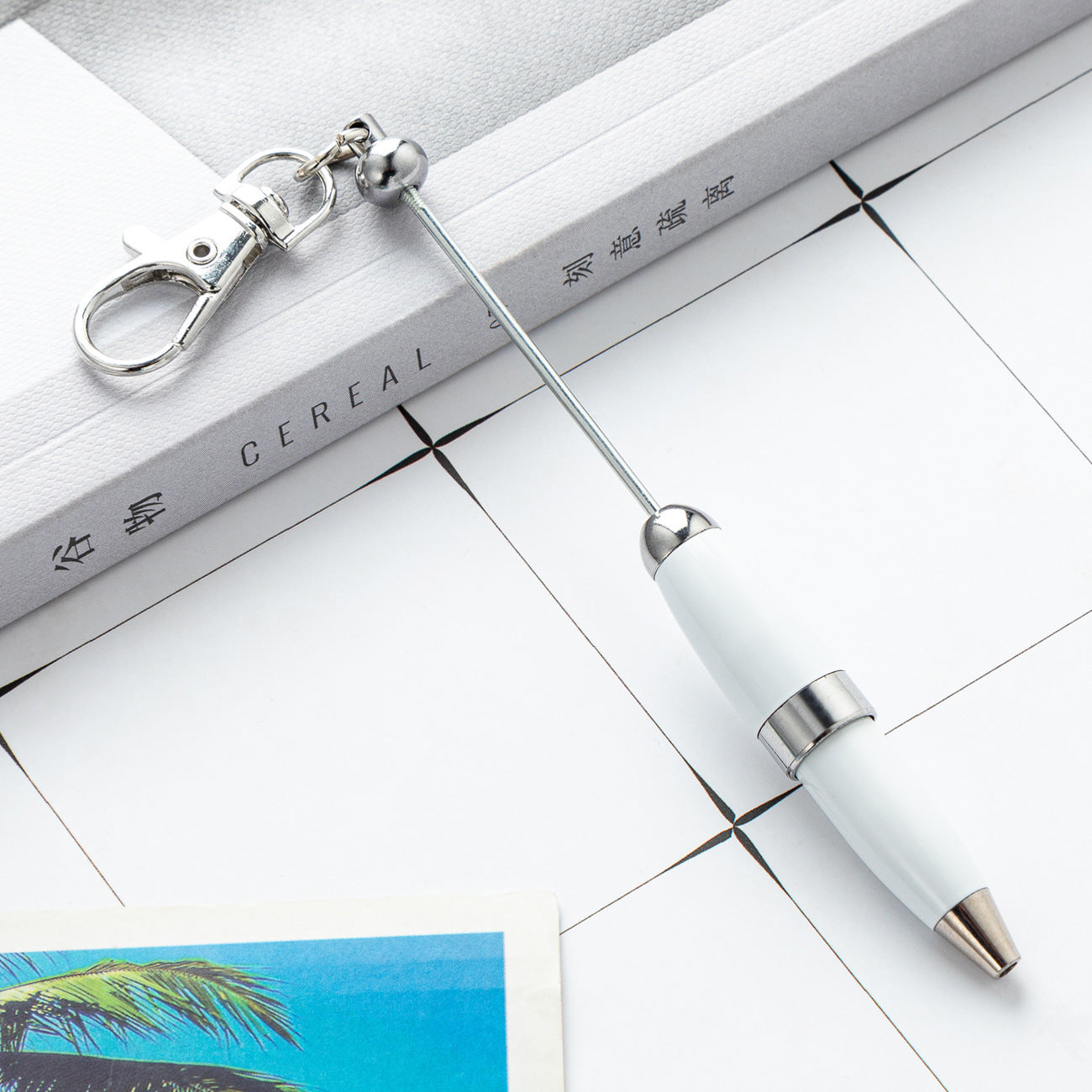 DIY beaded ballpoint pen, portable pocket pen, mini metal ballpoint pen 11.9 * 1.2cm