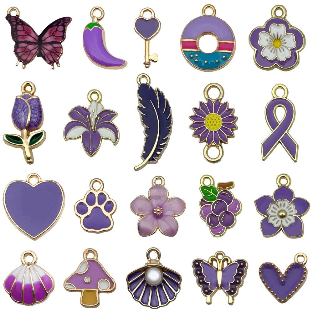 NO.4-2 Mix 20 purple jewelry accessories.