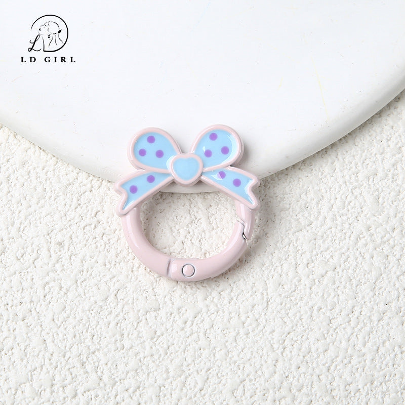 A bow open ring keychain DIY connecting ring