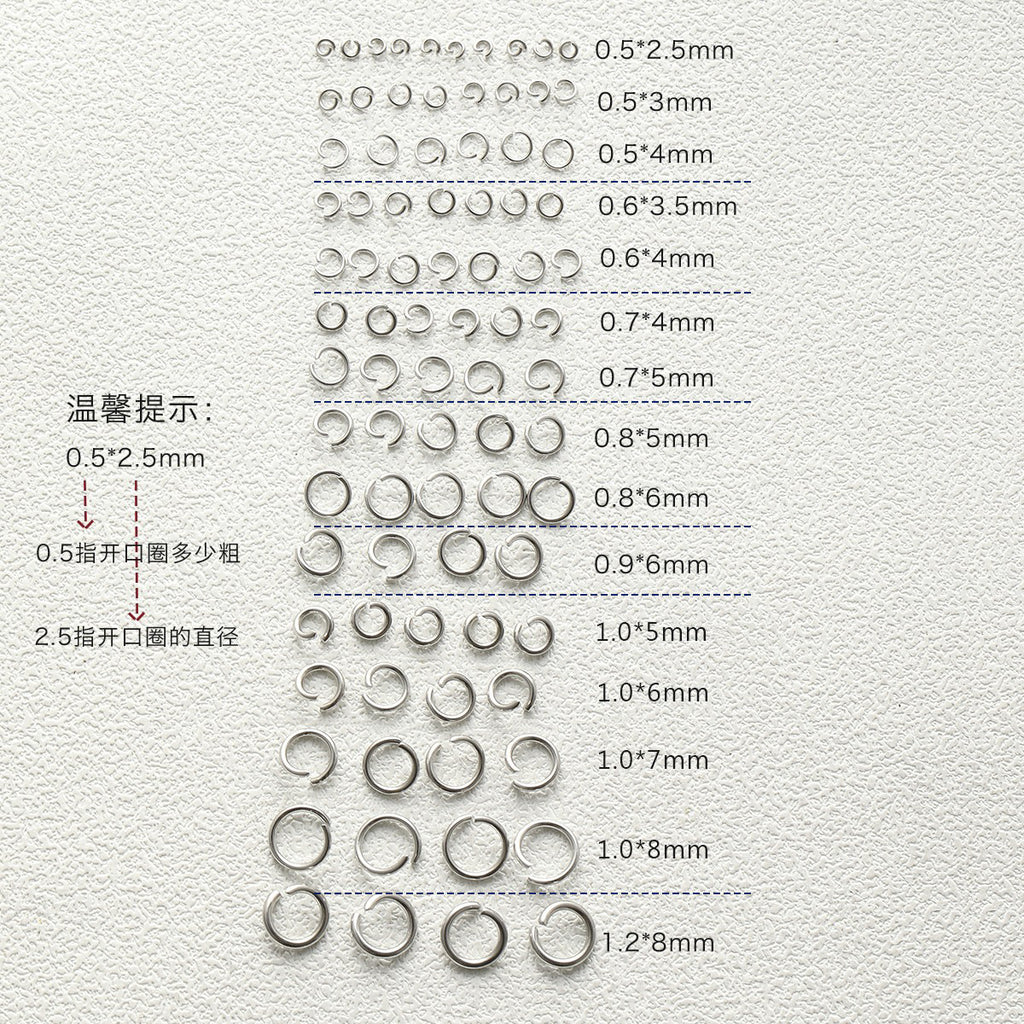 Titanium steel/stainless steel/open ring/non-fading/lobster buckle/T needle/9-character needle/OT buckle/delay chain/color retention bracelet accessories