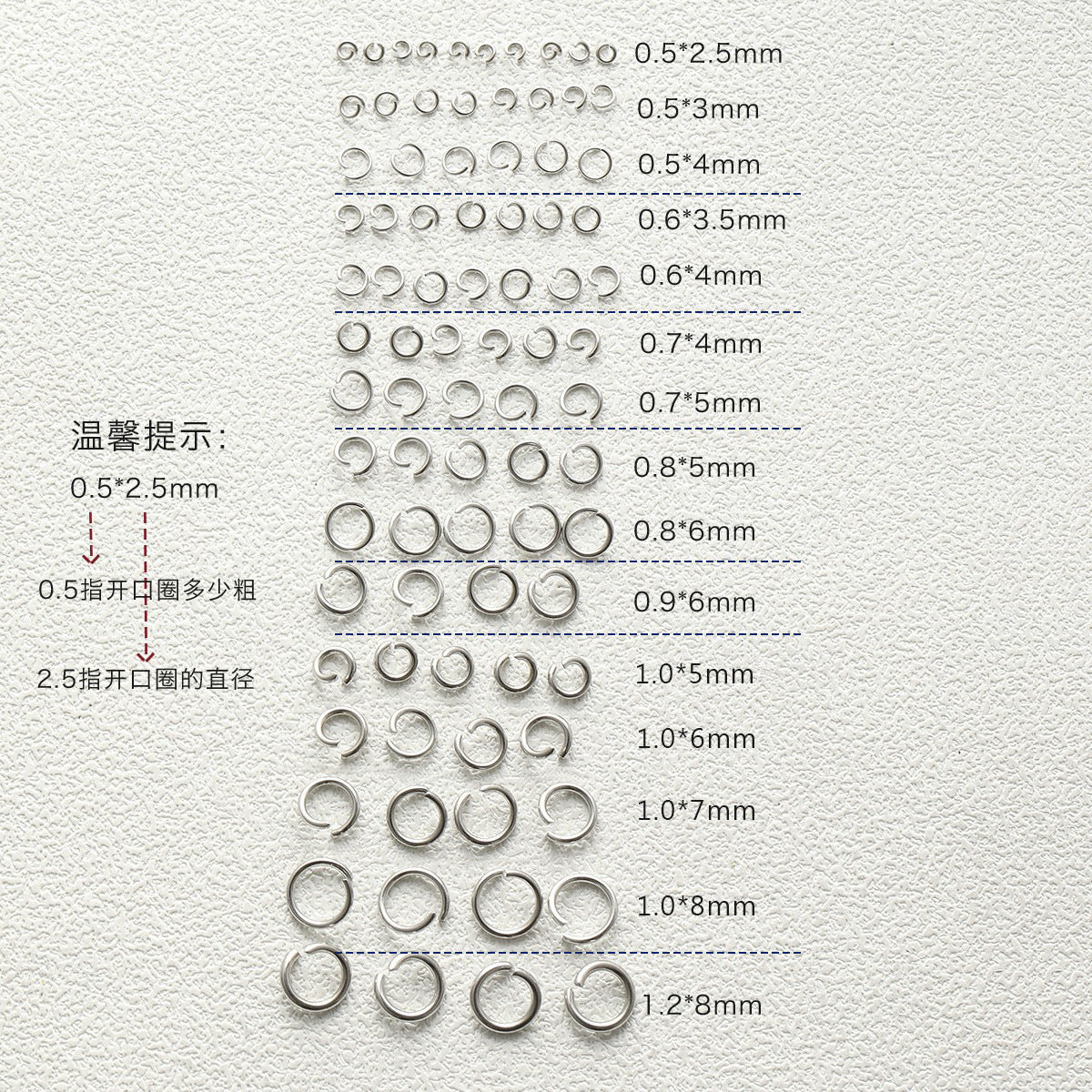 Titanium steel/stainless steel/open ring/non-fading/lobster buckle/T needle/9-character needle/OT buckle/delay chain/color retention bracelet accessories