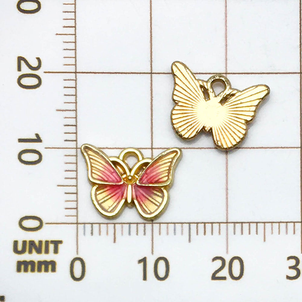 NO.5 Two-tone butterfly pendant charm