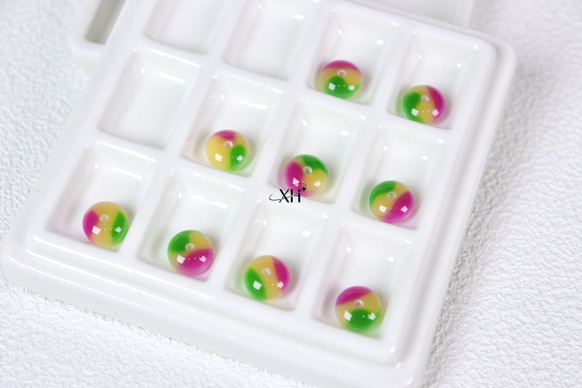 NO.9 Three in one Colors Resin Beads C 三分春算盘珠
