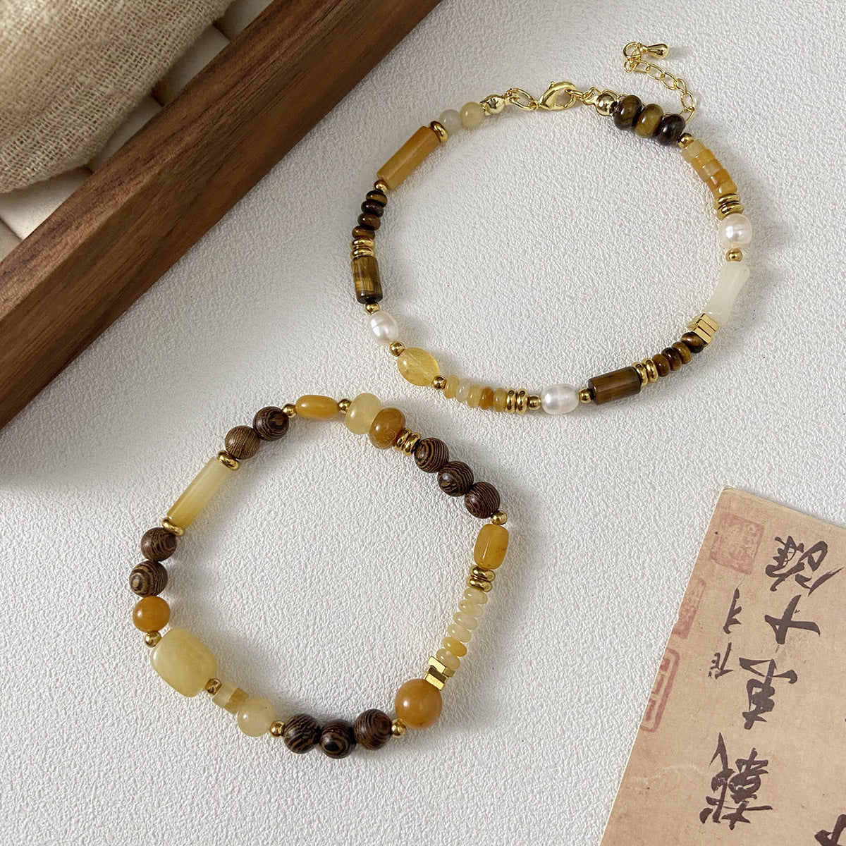 Natural stone/Huang Dongling/round beads/tube beads/abacus beads/DIY accessories