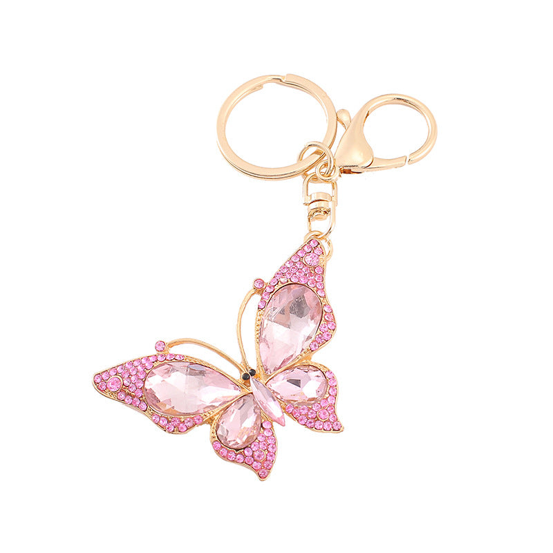 18-Color Stone Diamond Butterfly Keychain, Necklace