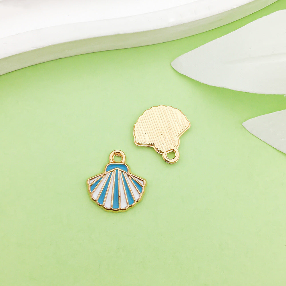 NO.22-3 lake blue mixed 31 assorted gold plated enamel charm