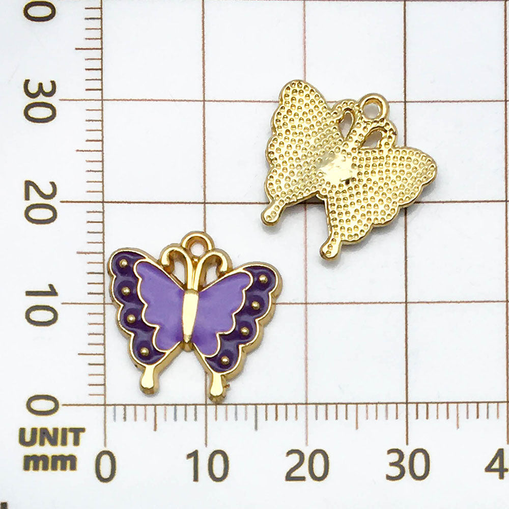 NO.5 Two-tone butterfly pendant charm