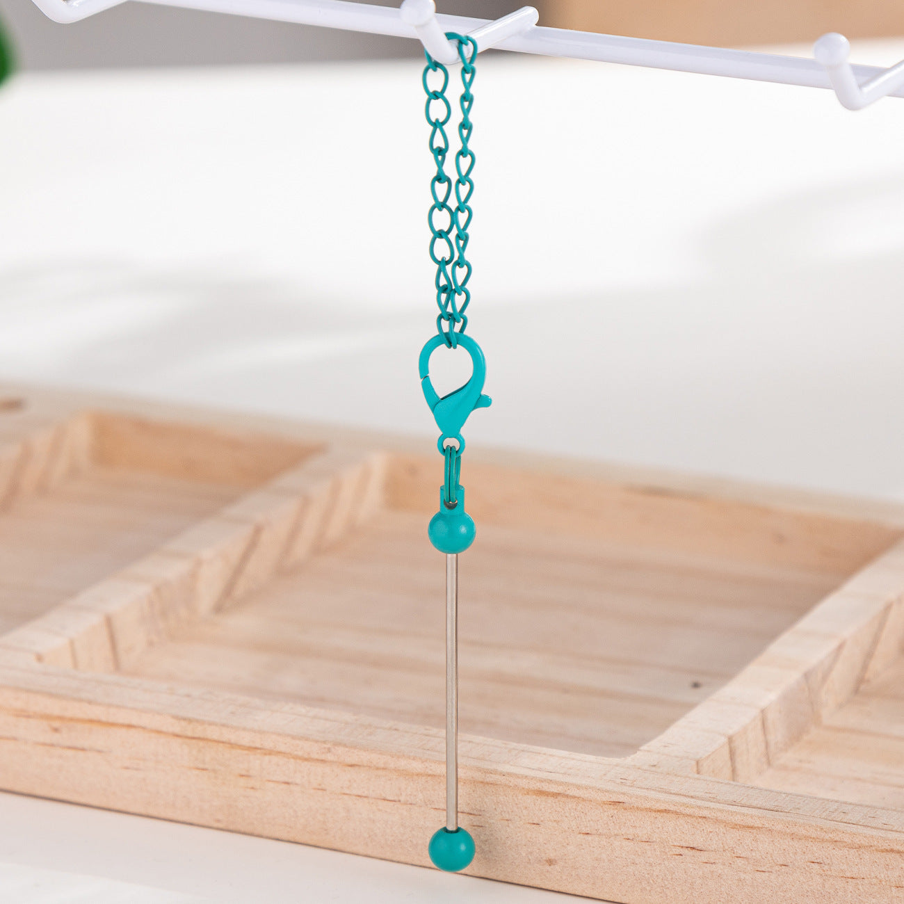 17-Color DIY Mini Beaded Keychain 8cm