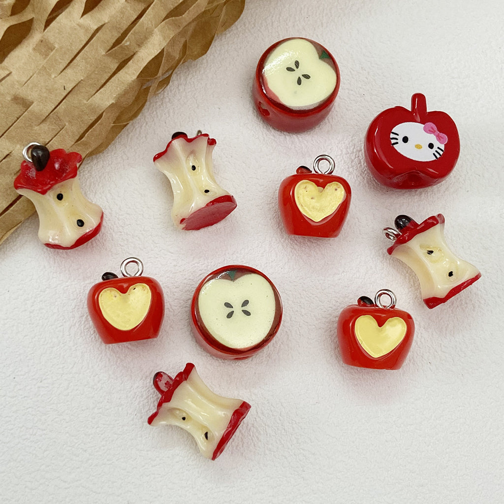 Ceramic/resin/apple pendant/DIY accessories【苹果乐园】