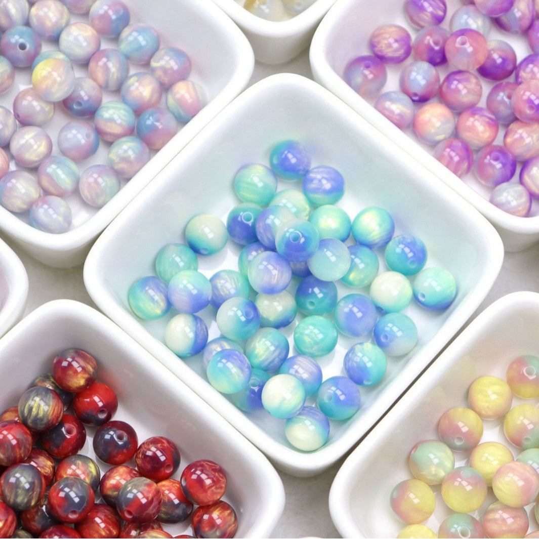 NO.3 Glow-in-the-dark B + Sunlight-activated Color-changing A Resin Beads三色鎏金