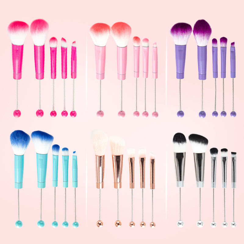 5 DIY metal handles, beaded makeup brush set