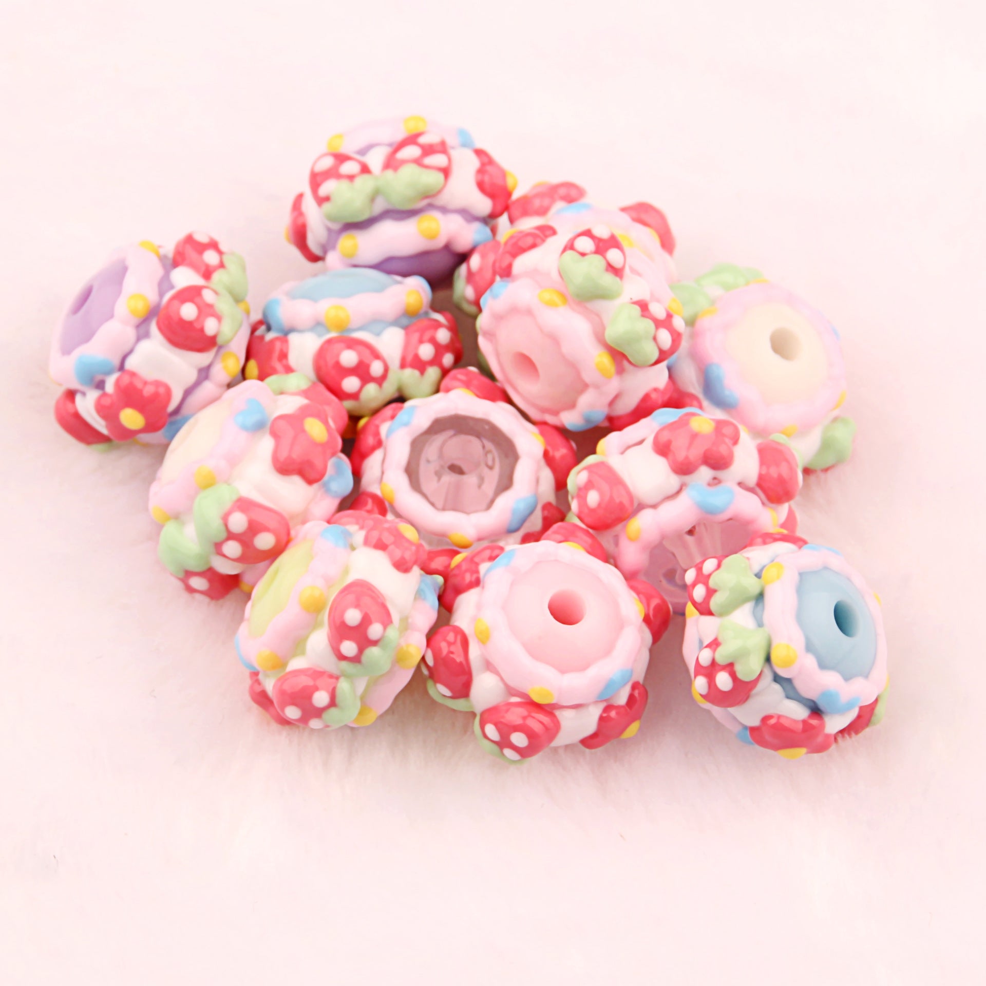 NO.13 Strawberry beads DIY handmade loose beads