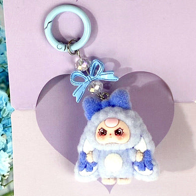 Bow model, flocked new baby three-year-old cartoon keychain