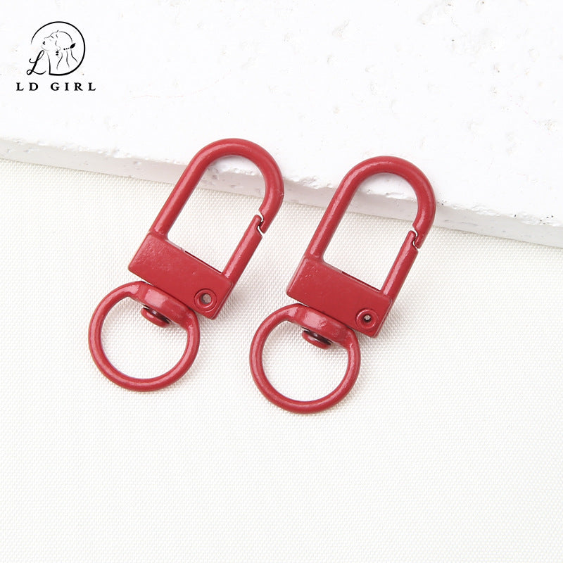 A color alloy paint small door chain, keychain, DIY jewelry accessories