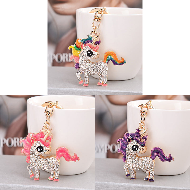 3-Color Alloy Unicorn Pendant