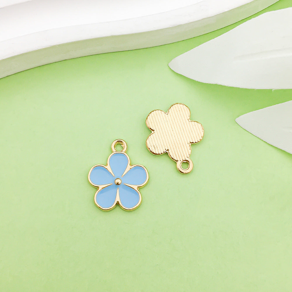 NO.22-3 lake blue mixed 31 assorted gold plated enamel charm