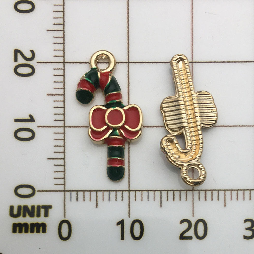 50 assorted gold plated enamel christmas charm