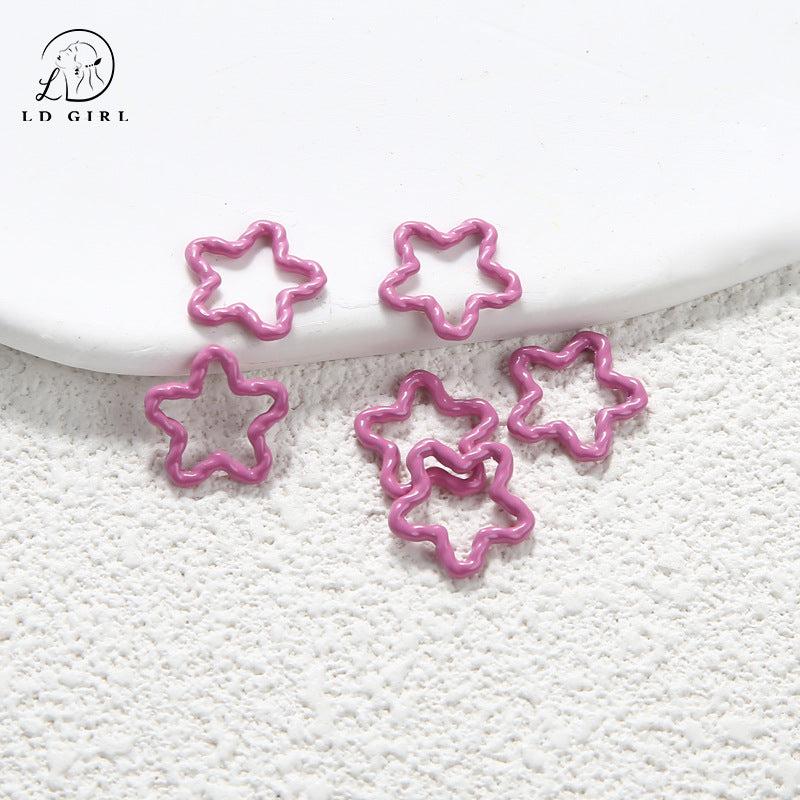 A color paint, pentagram closed ring, DIY accessories