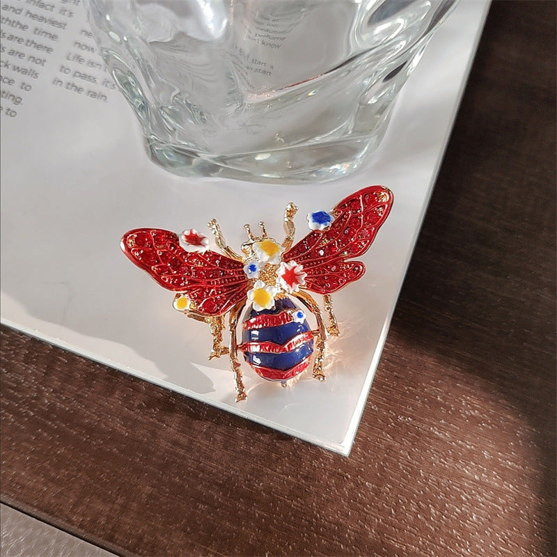 29-Type Hand Painted Enamel Sparkling Diamond Vintage Animal Brooch, Pink Flower Fashion Brooch