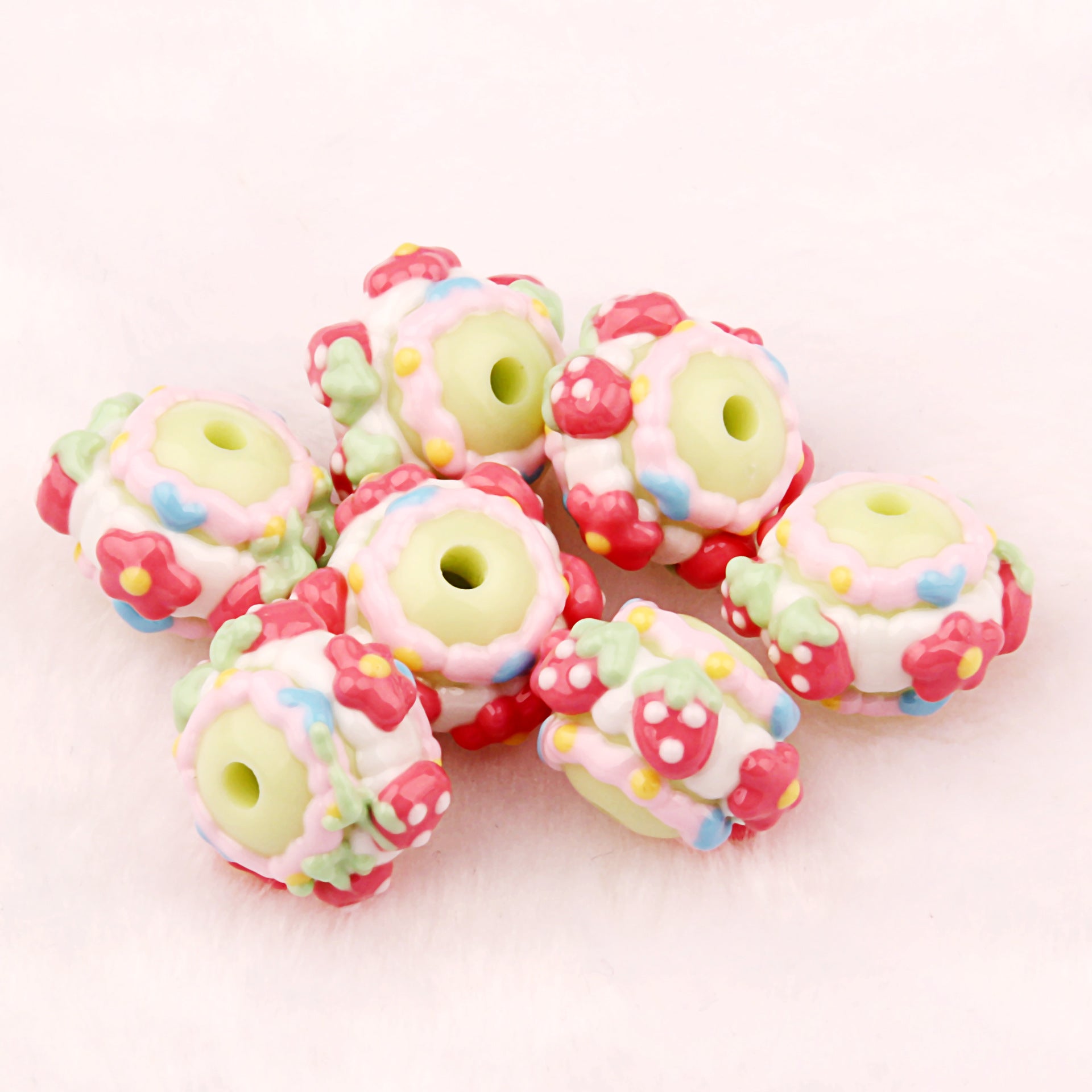 NO.13 Strawberry beads DIY handmade loose beads