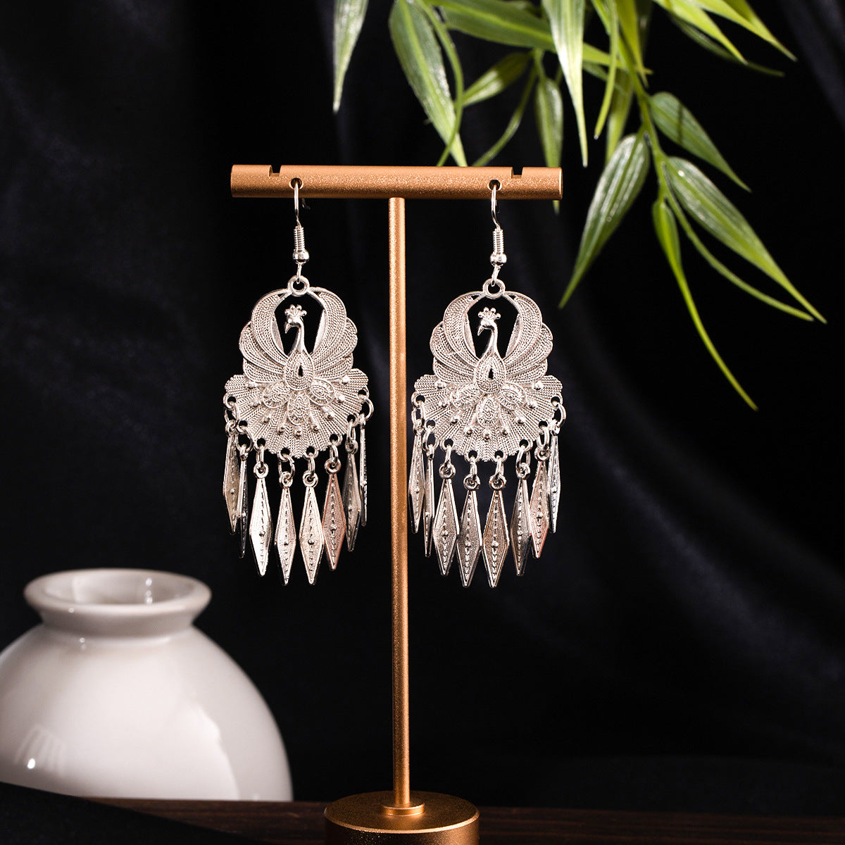 E6,Miao silver earrings