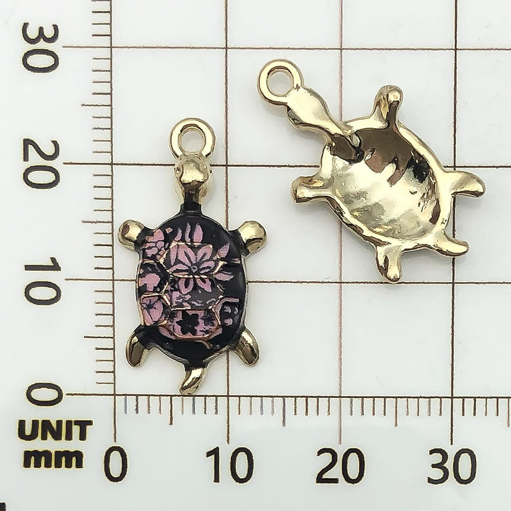NO.18 Turtle gold plated enamel charm metal, alloy