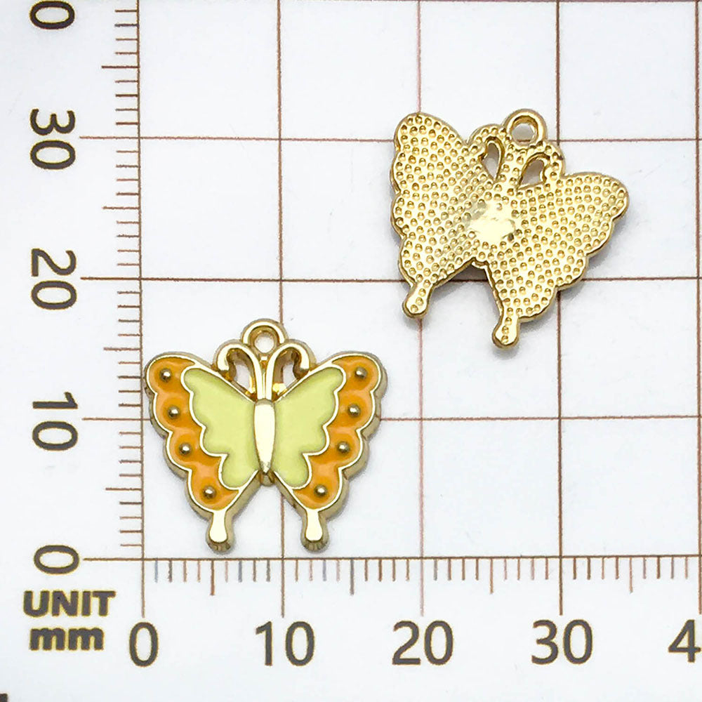 NO.5 Two-tone butterfly pendant charm