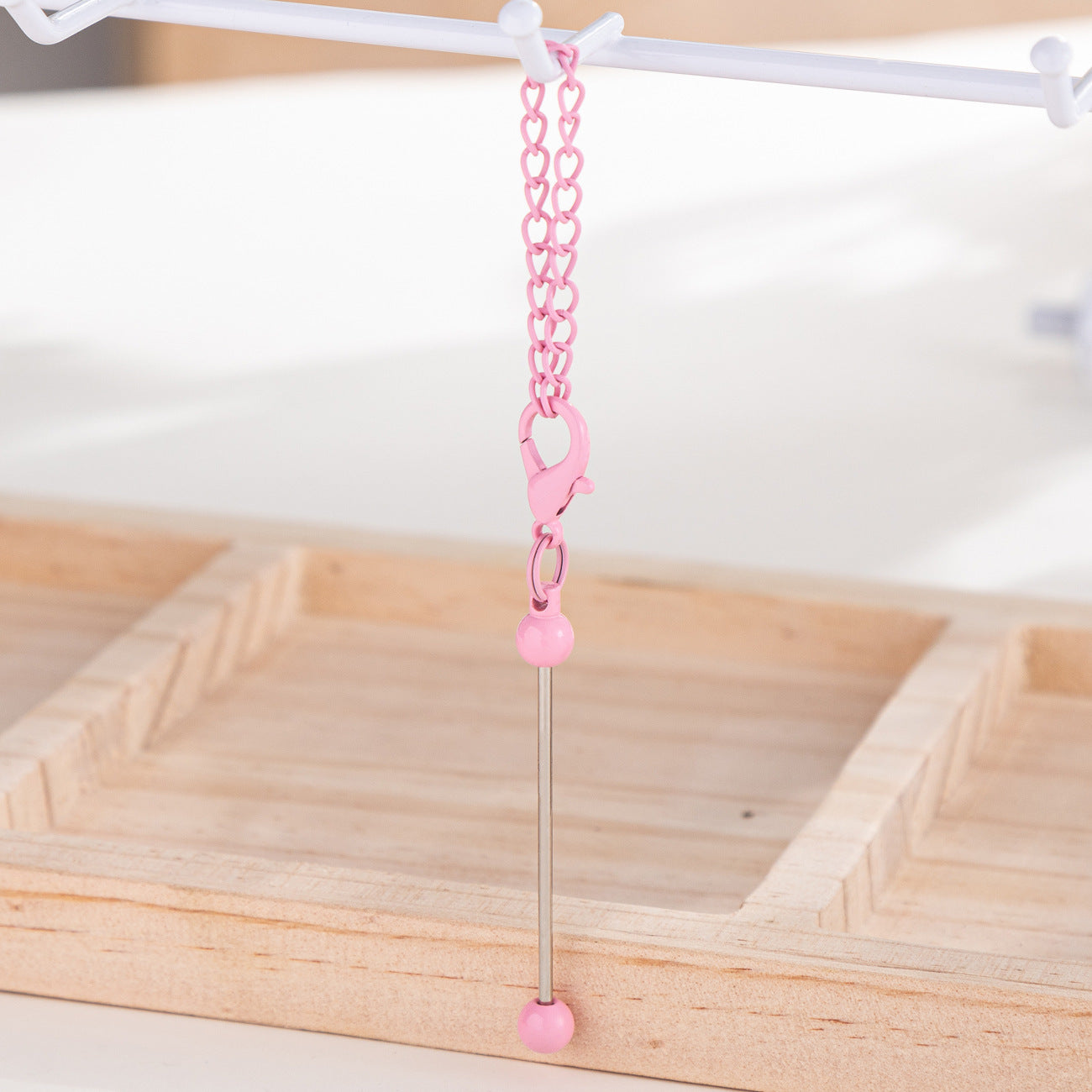 17-Color DIY Mini Beaded Keychain 8cm