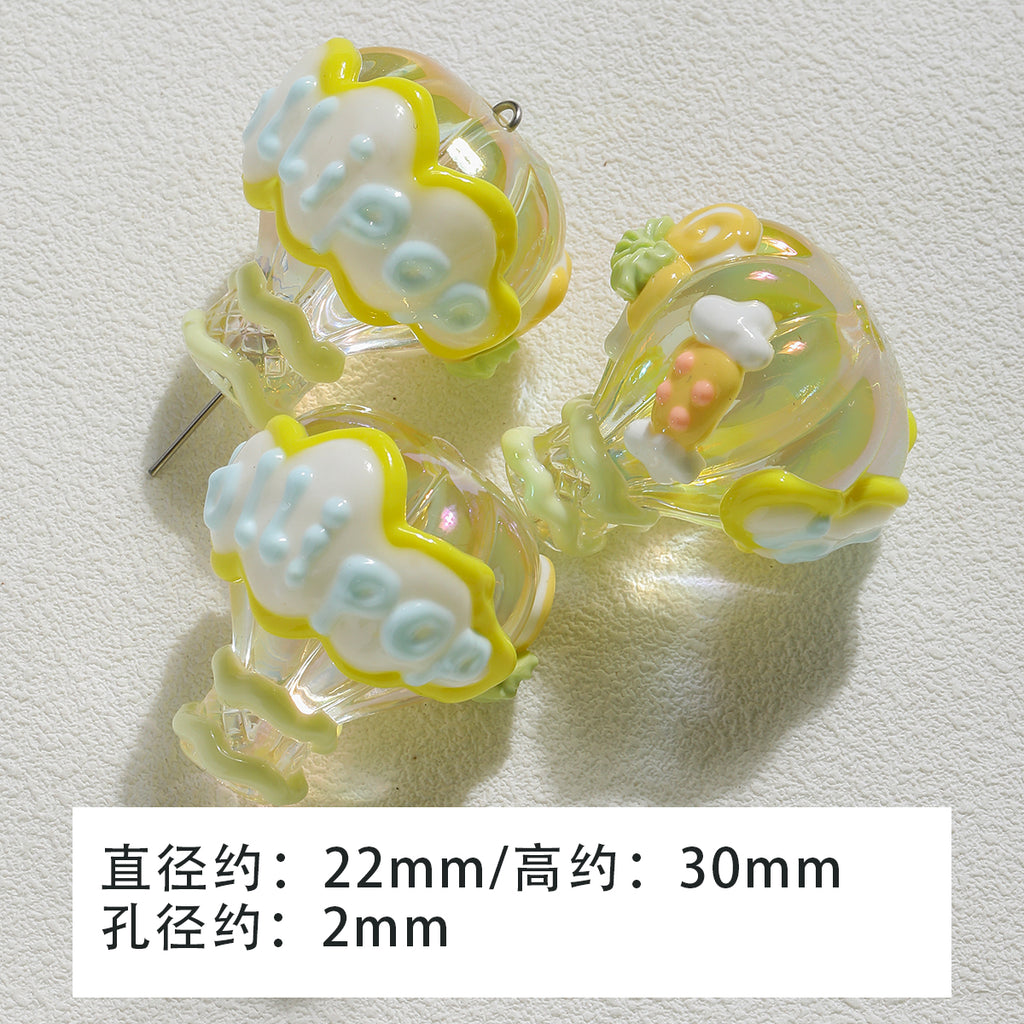 Heavy industry/hand-painted beadsDIY accessories/【蛋黄派】