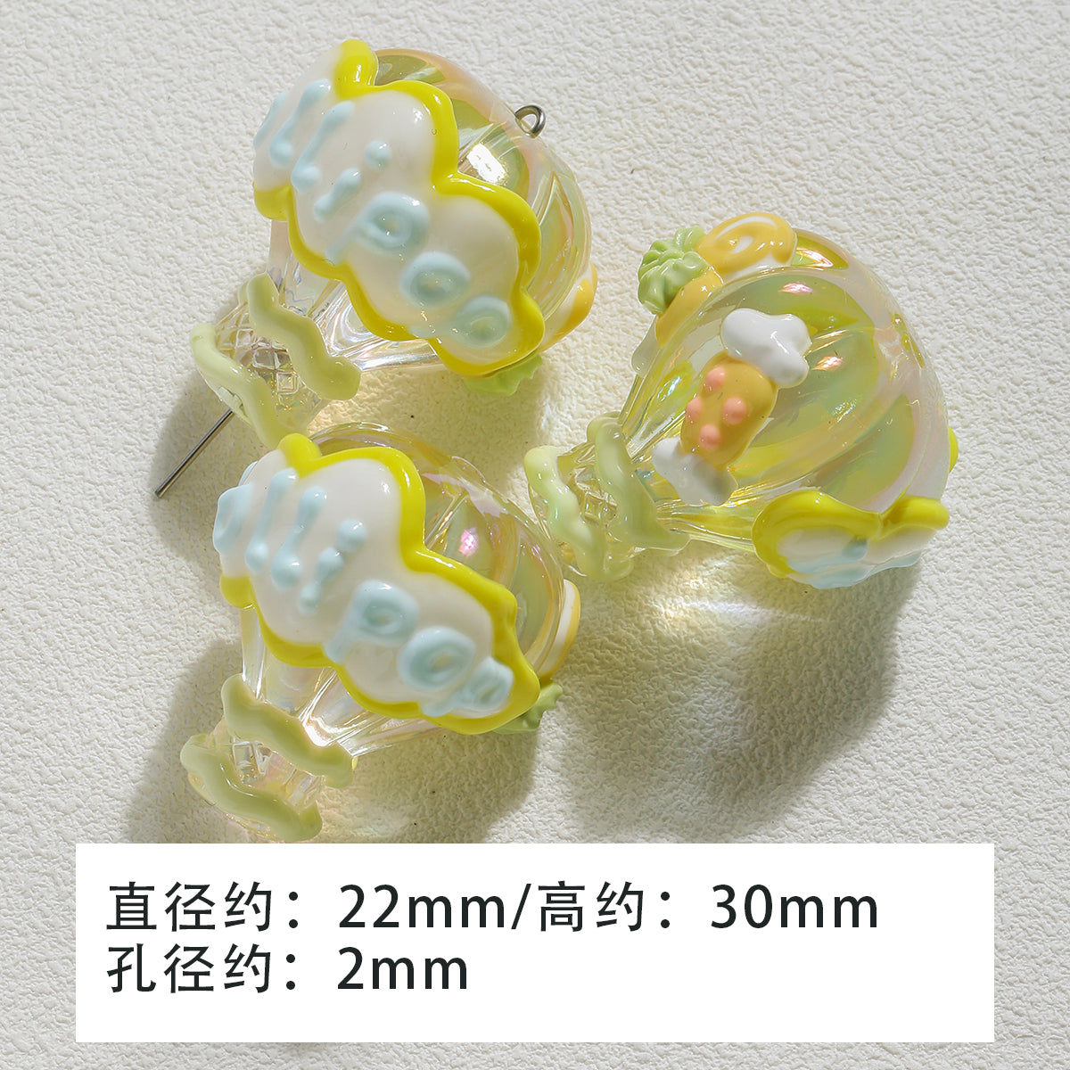 Heavy industry/hand-painted beadsDIY accessories/【蛋黄派】