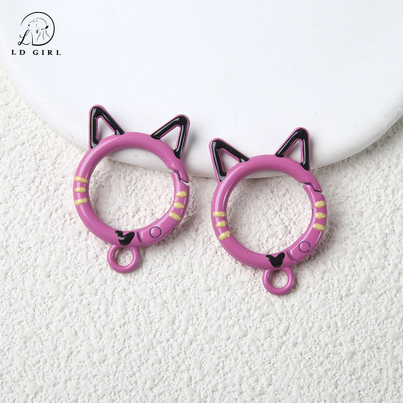 A cat special-shaped spring buckle, DIY handmade jewelry accessories