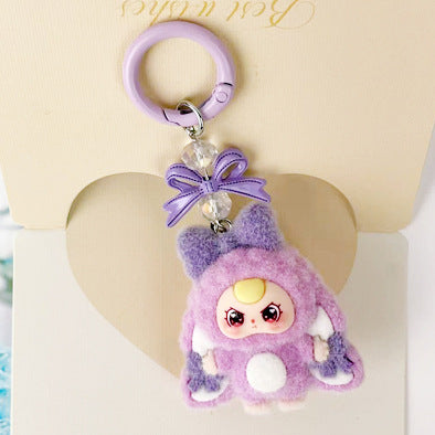 Bow model, flocked new baby three-year-old cartoon keychain